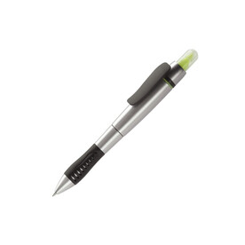 Kugelschreiber mit Textmarker - Silber / Gelb bedrucken, Art.-Nr. LT81252-N0541
