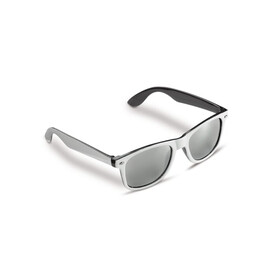 Sonnenbrille Jeffrey, zweifarbig UV400 - Weiss / Schwarz bedrucken, Art.-Nr. LT86712-N0102