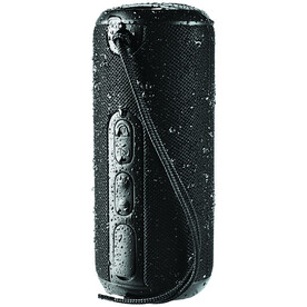 Rugged wasserdichter Stoff Bluetooth® Lautsprecher, schwarz bedrucken, Art.-Nr. 12400000