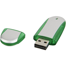 Memo USB-Stick, apfelgrün, silber, 4GB bedrucken, Art.-Nr. 1Z30580G