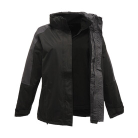 Regatta Ladies` Defender III 3-In-1 Jacket, Black/Seal Grey, 10 (36) bedrucken, Art.-Nr. 424171513