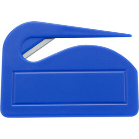 Brieföffner aus Kunststoff Franco – Kobaltblau bedrucken, Art.-Nr. 023999999_4505