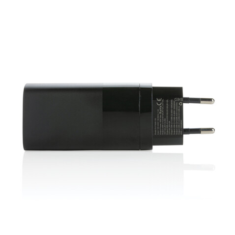 Philips 65W Ultra-Schnell-PD 3-Port-USB-Wandladegerät schwarz bedrucken, Art.-Nr. P301.281