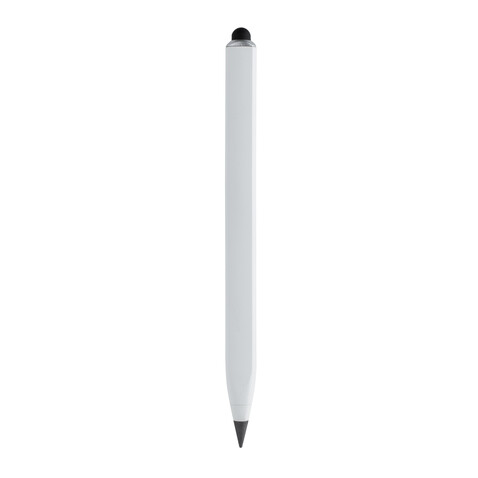 Eon Infinity Multitasking Stift aus RCS recycelt. Aluminium weiß bedrucken, Art.-Nr. P221.013