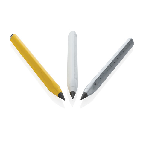 Eon Infinity Multitasking Stift aus RCS recycelt. Aluminium weiß bedrucken, Art.-Nr. P221.013