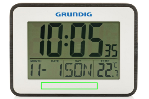 Grundig Thermometer, Wecker und Kalender weiß bedrucken, Art.-Nr. P279.221