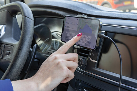 Acar 360° Auto-Handyhalterung aus RCS recyceltem Kunststoff schwarz bedrucken, Art.-Nr. P302.801