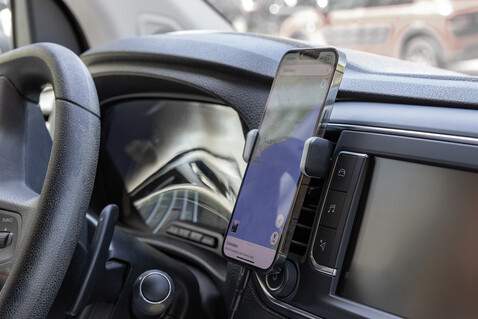 Acar 360° Auto-Handyhalterung aus RCS recyceltem Kunststoff schwarz bedrucken, Art.-Nr. P302.801