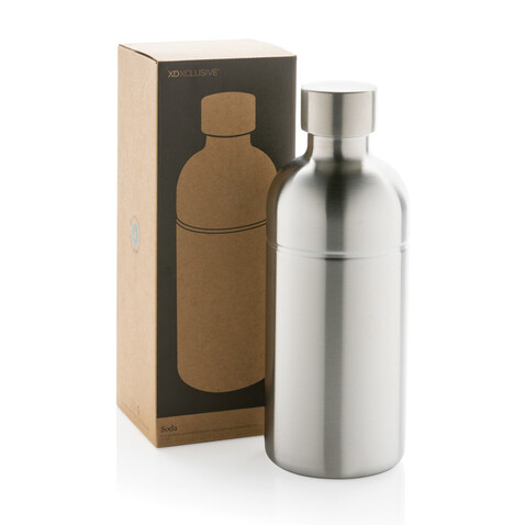 Soda Trinkflasche aus RCS-zertifiziertem Stainless-Steel silber bedrucken, Art.-Nr. P435.802