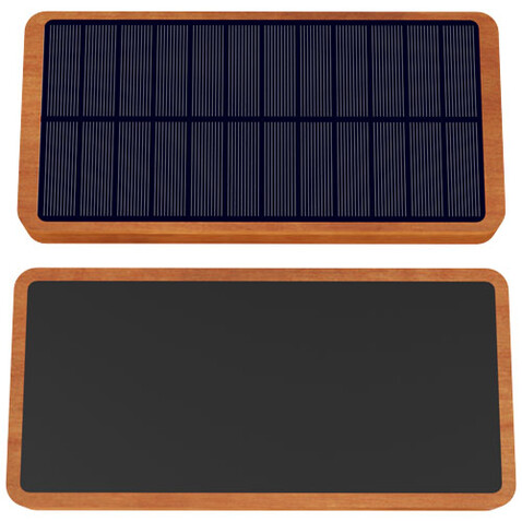 SCX.design P32 Solar-Powerbank 10.000 mAh mit Leuchtlogo, holz bedrucken, Art.-Nr. 1PX12871