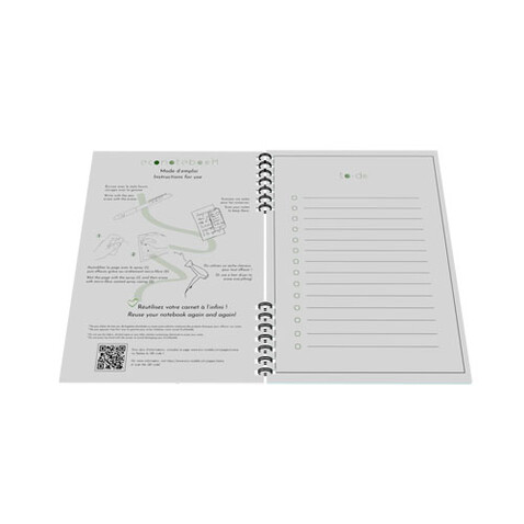 EcoNotebook NA4 wiederverwendbares Notizbuch mit Standardcover, weiss bedrucken, Art.-Nr. 1PX14101