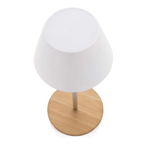 Pure Glow USB-Tischleuchte aus RCS recyceltem Kunststoff weiß bedrucken, Art.-Nr. P513.283