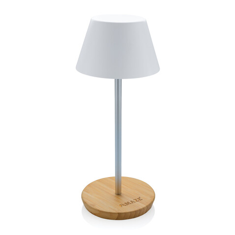 Pure Glow USB-Tischleuchte aus RCS recyceltem Kunststoff weiß bedrucken, Art.-Nr. P513.283