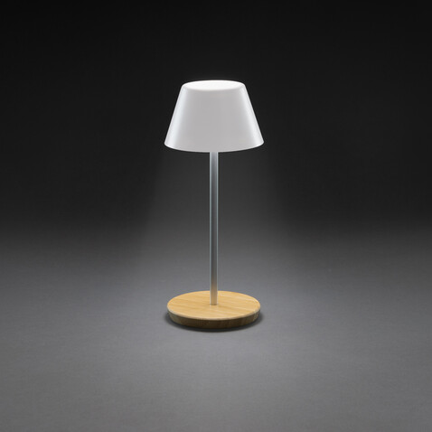 Pure Glow USB-Tischleuchte aus RCS recyceltem Kunststoff weiß bedrucken, Art.-Nr. P513.283
