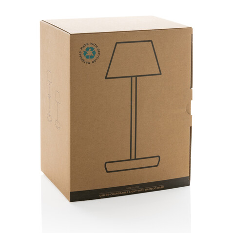Pure Glow USB-Tischleuchte aus RCS recyceltem Kunststoff weiß bedrucken, Art.-Nr. P513.283
