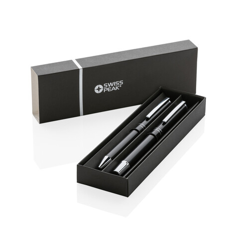 Swiss Peak Cedar Stifte-Set aus RCS recyceltem Aluminium schwarz bedrucken, Art.-Nr. P611.161
