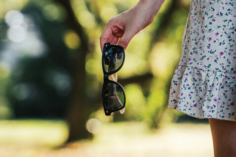 Sonnenbrille aus Bambus und RCS recyceltem Kunststoff schwarz bedrucken, Art.-Nr. P453.971