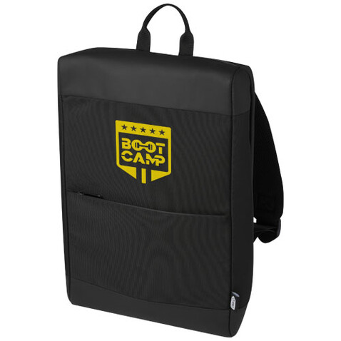 Rise Laptop-Rucksack GRS Recycelt 15,6&quot;, schwarz bedrucken, Art.-Nr. 12069790