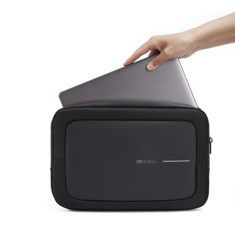XD Design 16&quot; Laptop Tasche schwarz, grau bedrucken, Art.-Nr. P706.231