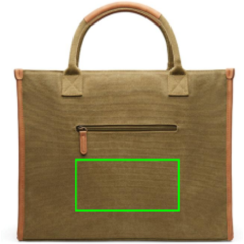 VINGA Bosler Büro-Tasche aus RCS recyceltem Canvas grün bedrucken, Art.-Nr. V762007