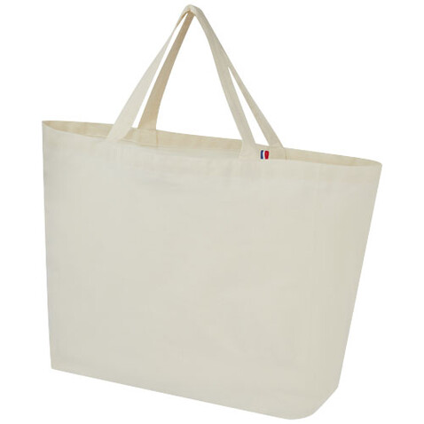 Cannes 200 g/m² Shopper Tragetasche aus recyceltem Material 10L, natur bedrucken, Art.-Nr. 12069606