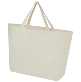Cannes 200 g/m² Shopper Tragetasche aus recyceltem Material 10L, natur bedrucken, Art.-Nr. 12069606