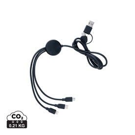 6-in-1 Kabel aus RCS recyceltem TPE und recyceltem Plastik schwarz bedrucken, Art.-Nr. P302.481 6-in-1 Kabel aus RCS recyceltem TPE und recyceltem Plastik schwarz bedrucken, Art.-Nr. P302.481