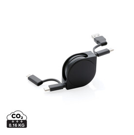 6-in-1 Kabel aus TPE und RCS Standard recyceltem Kunststoff schwarz bedrucken, Art.-Nr. P302.661