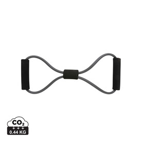 8-Form Fitnessband im Etui anthrazit, schwarz bedrucken, Art.-Nr. P320.082 8-Form Fitnessband im Etui anthrazit, schwarz bedrucken, Art.-Nr. P320.082