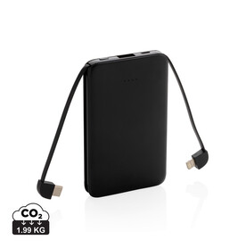 5.000 mAh Powerbank mit integriertem Kabel schwarz bedrucken, Art.-Nr. P322.081 5.000 mAh Powerbank mit integriertem Kabel schwarz bedrucken, Art.-Nr. P322.081