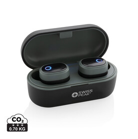 Swiss Peak TrueWireless Ohrhörer schwarz bedrucken, Art.-Nr. P329.111 Swiss Peak TrueWireless Ohrhörer schwarz bedrucken, Art.-Nr. P329.111