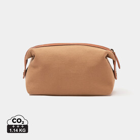 VINGA Sloane Kulturtasche aus RCS recyceltem Polyester braun bedrucken, Art.-Nr. 560141