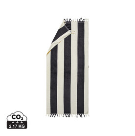 VINGA Valmer Strandtuch 450gr/m² schwarz, beige bedrucken, Art.-Nr. 8053