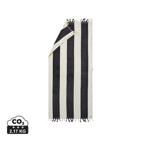 VINGA Valmer Strandtuch 450gr/m² schwarz, beige bedrucken, Art.-Nr. 8053