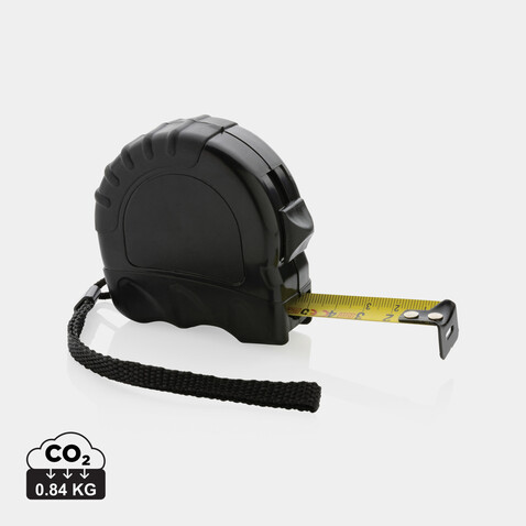 5m/19mm Maßband aus RCS recyceltem Kunststoff schwarz bedrucken, Art.-Nr. P112.111