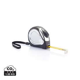5m/19mm Verchromtes Auto Stopp Maßband schwarz bedrucken, Art.-Nr. P113.401