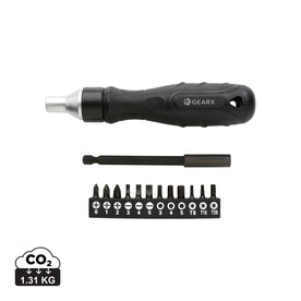Gear X Ratschen-Schraubendreher schwarz bedrucken, Art.-Nr. P221.501 Gear X Ratschen-Schraubendreher schwarz bedrucken, Art.-Nr. P221.501