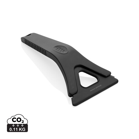 Polard 3-in-1-Eiskratzer aus RCS recyceltem Kunststoff schwarz bedrucken, Art.-Nr. P239.001