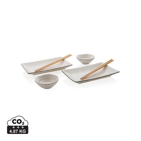 Ukiyo Sushi-Set für zwei weiß, schwarz bedrucken, Art.-Nr. P263.071