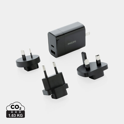 Philips Ultra Fast PD Travel-Charger schwarz bedrucken, Art.-Nr. P301.181