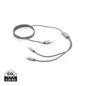 3-in-1 umwobenes Kabel grau bedrucken, Art.-Nr. P302.232