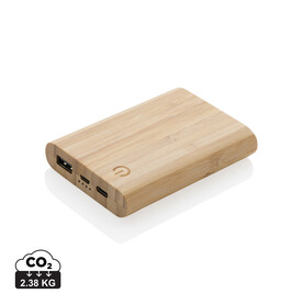5.000mAh Bambus-Powerbank braun bedrucken, Art.-Nr. P322.259