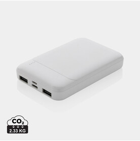 5.000mAh Powerbank aus RCS recyceltem Kunststoff weiß bedrucken, Art.-Nr. P322.613