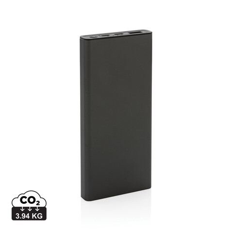 Terra RCS recycelte 18W-Aluminium-Powerbank 10.000mAh grau bedrucken, Art.-Nr. P322.692
