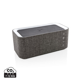 Vogue Wireless-Charger Lautsprecher grau, schwarz bedrucken, Art.-Nr. P328.072 Vogue Wireless-Charger Lautsprecher grau, schwarz bedrucken, Art.-Nr. P328.072