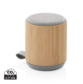 Bambus und Stoff 3W Wireless Speaker braun bedrucken, Art.-Nr. P329.379