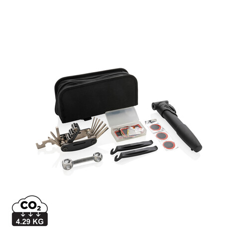 17-tlg. Fahrradreparatur-Set schwarz bedrucken, Art.-Nr. P416.351