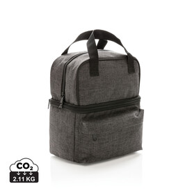 Kühltasche mit 2 isolierten Fächern grau bedrucken, Art.-Nr. P422.232 Kühltasche mit 2 isolierten Fächern grau bedrucken, Art.-Nr. P422.232