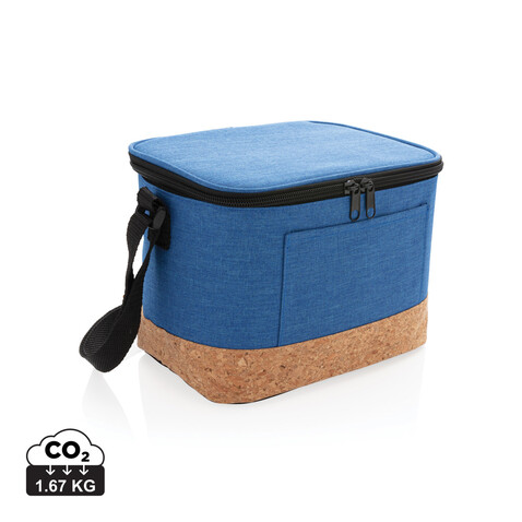 Two-Tone Kühltasche mit Korkdetails blau bedrucken, Art.-Nr. P422.265