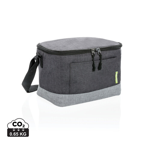 Zweifarbige RPET Kühltasche grau, grau bedrucken, Art.-Nr. P422.282